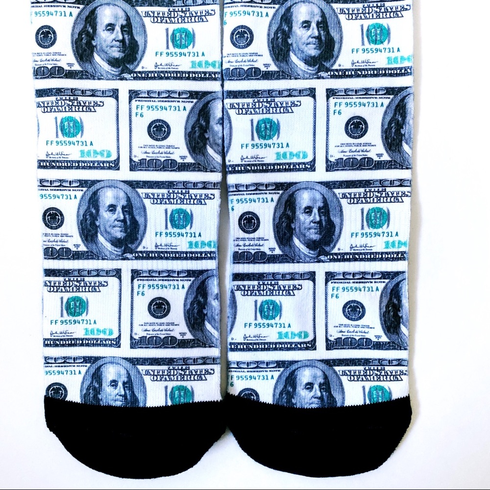 🆕 Odd Sox Money Benjamins 100 Bills Crew Socks - Picture 5 of 7